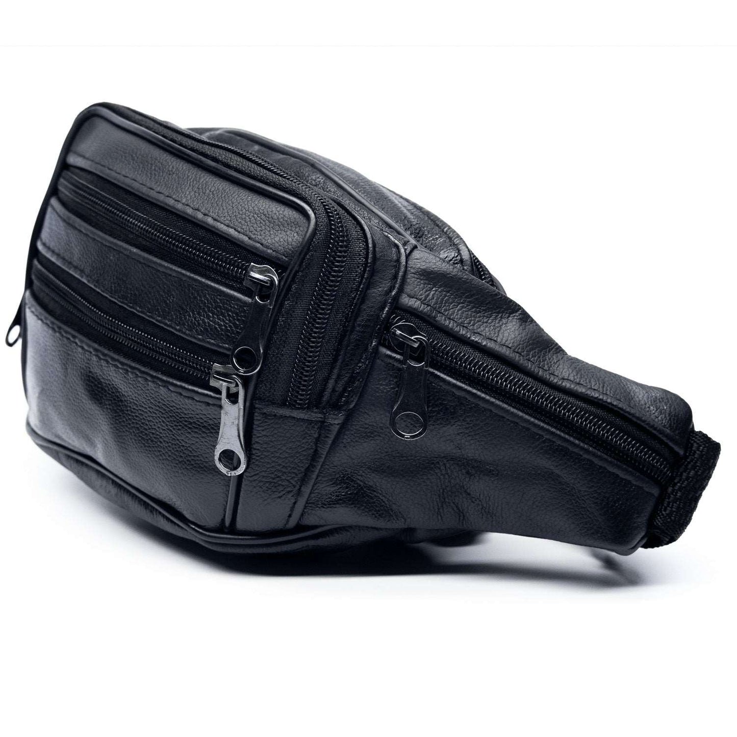 black leather bag