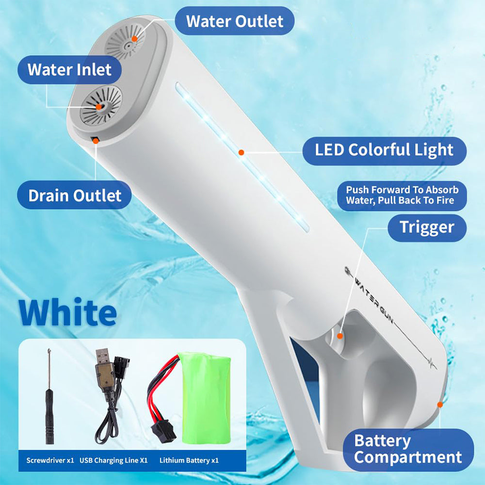 Dollcini Automatic Electric Water Gun – USB Rechargeable, LED Light, 510 ml