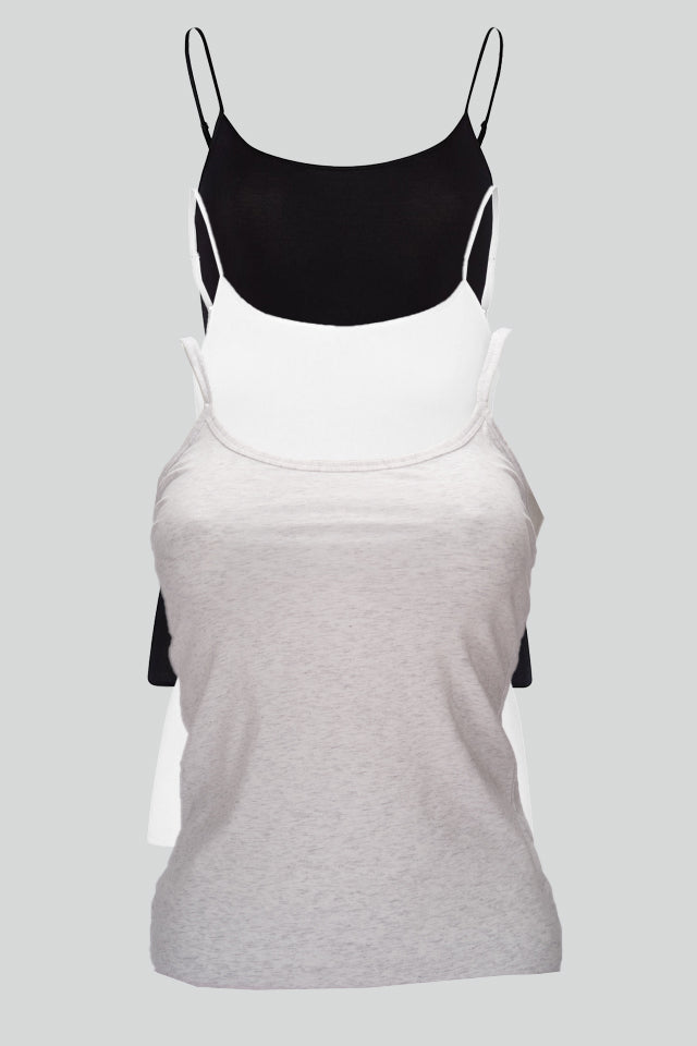 Dollcini Spaghetti-Strap Women's Tank Top Set - 3-Piece Pack