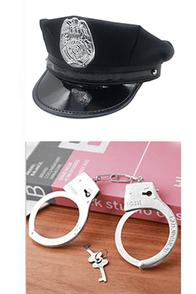 Dollcini Sexy Women's Police Costume – Jumpsuit with Cap and Handcuffs