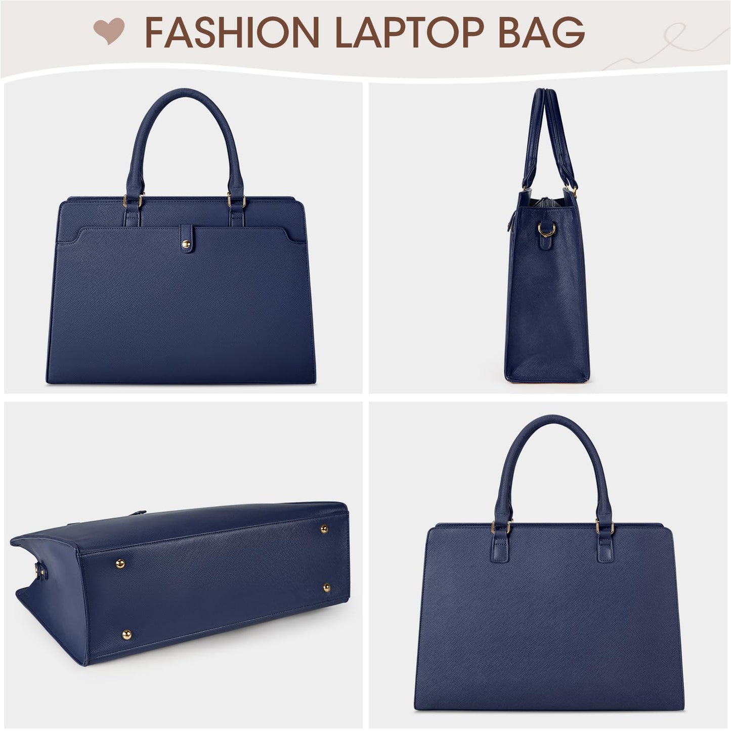 laptoptáska, fekete, tote fazonú, műbőr kivitelben, laptoprekesszel, állítható pánttal