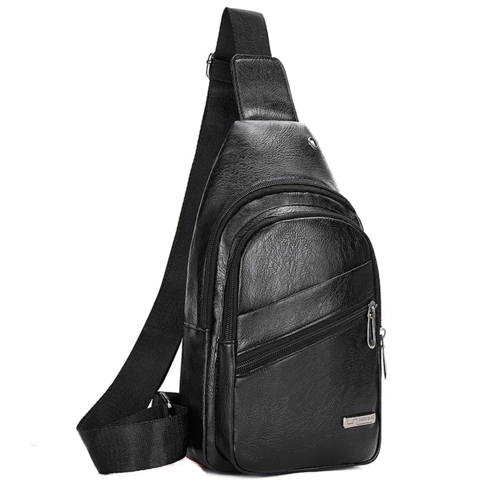 Dollcini Geantă de umăr pentru bărbați din piele ecologică – Stilată și compactă, urbană crossbody