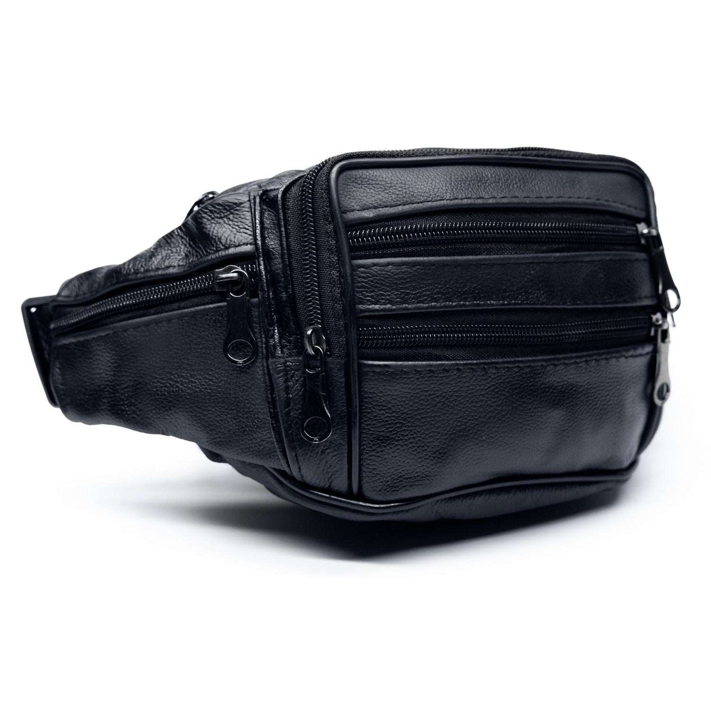 black leather bag