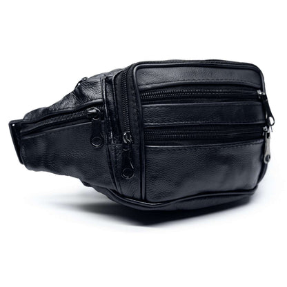 black leather bag