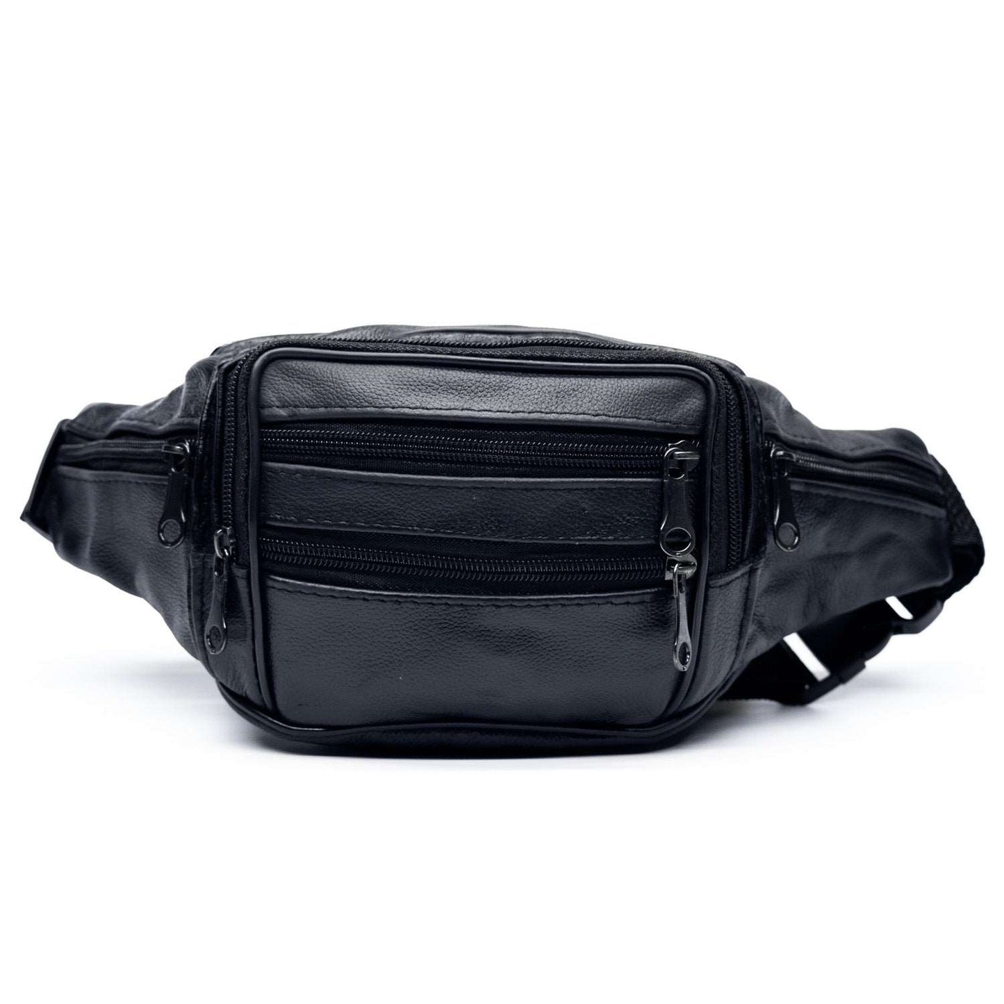 black leather bag