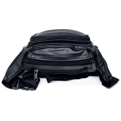 black leather bag