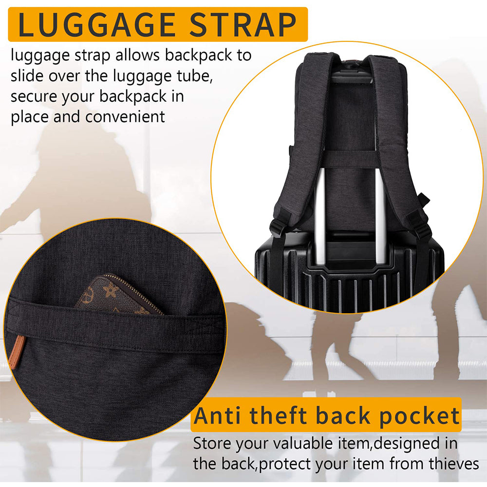 Dollcini Unisex Laptop Backpack – Ergonomic, for 15.6” Laptop, Waterproof Travel Backpack