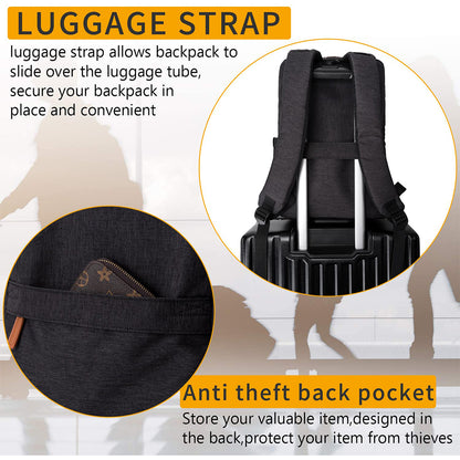 Dollcini Unisex Laptop Backpack – Ergonomic, for 15.6” Laptop, Waterproof Travel Backpack