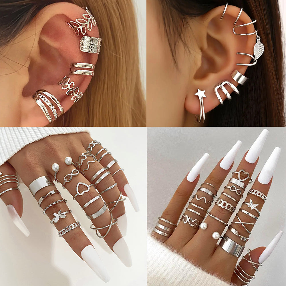 Dollcini 33-Piece Jewelry Set - Elegant Earrings and Rings