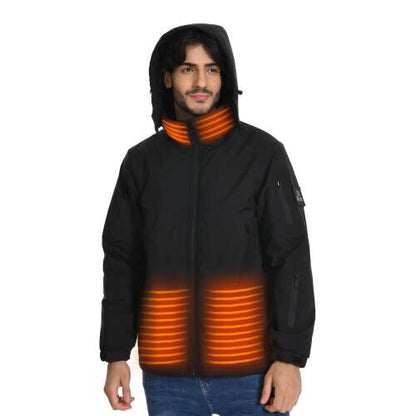 Dollcini Men's Heated Jacket – USB, Windproof Winter Coat [Powerbank sold separately]