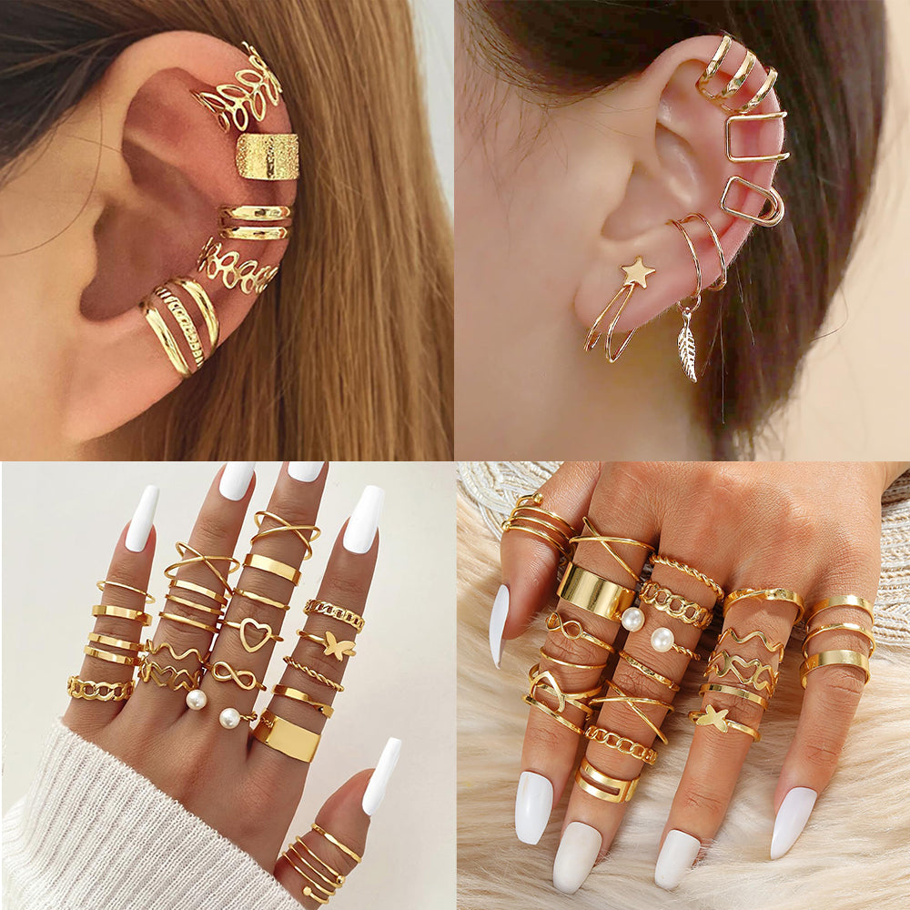 Dollcini 33-Piece Jewelry Set - Elegant Earrings and Rings