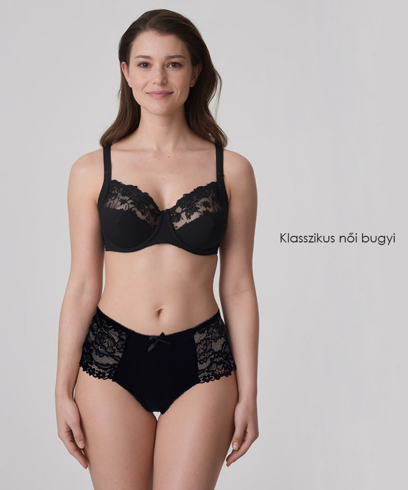 Dollcini, ženske tangice z visokim pasom, brazilske ženske tangice, čipkaste ženske tangice -95% bombaž + spandex, večbarvne, paket 6 kosov
