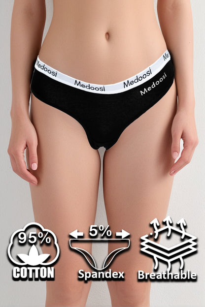 Dollcini, Tanga pentru femei, 95% bumbac + spandex - Multicolor, pachet de 6 bucăți
