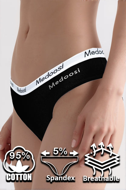 Dollcini, Tanga pentru femei, 95% bumbac + spandex - Multicolor, pachet de 6 bucăți