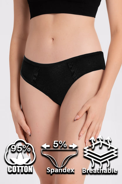 Dollcini, Tanga pentru femei, 95% bumbac + spandex - Multicolor, pachet de 6 bucăți, 34072
