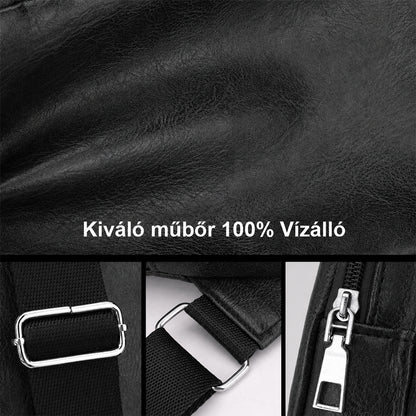 Dollcini Moška umetno usnjena ramenska torba – odporna proti praskam, USB