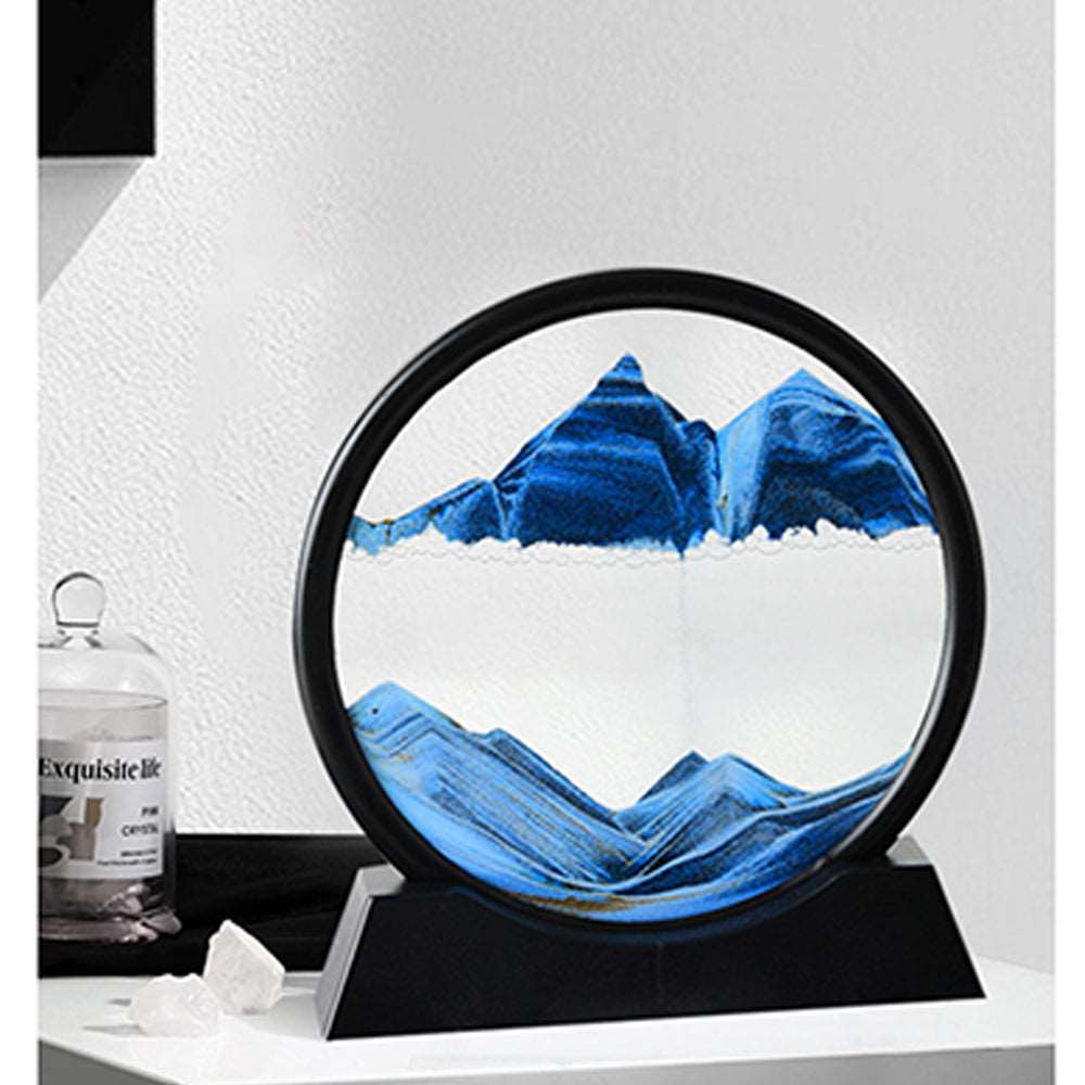 12" 3D moving sand art decor