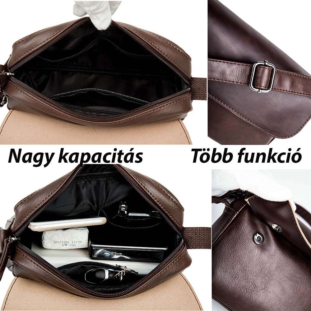Dollcini men's courier bag, anti-theft shoulder bag, saddle bag, travel, work or business bag