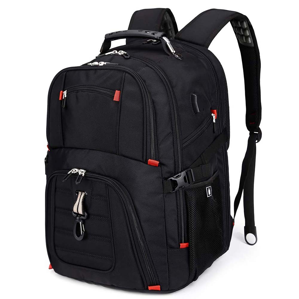 Dollcini Unisex Laptop Backpack – Waterproof Travel Backpack with USB Charging Port, Black