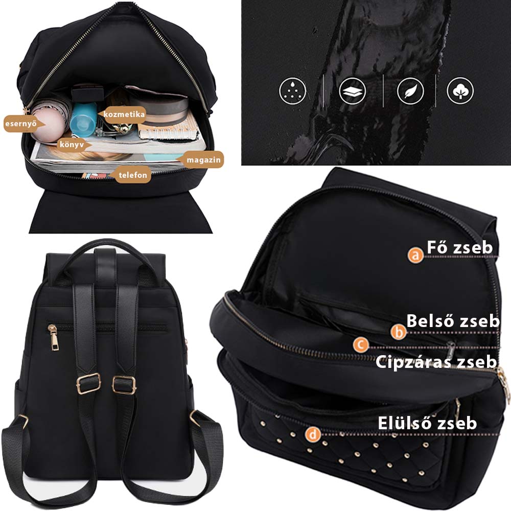 Dollcini Mini rucsac de damă cu model marmorat – rezistent la apă, ușor, pentru oraș