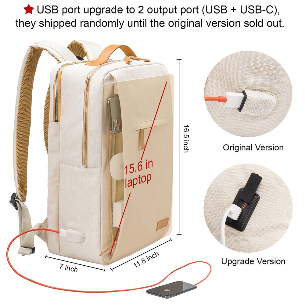 Dollcini Unisex Laptop Backpack – Ergonomic, for 15.6” Laptop, Waterproof Travel Backpack