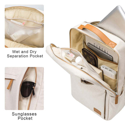 Dollcini Unisex Laptop Backpack – Ergonomic, for 15.6” Laptop, Waterproof Travel Backpack