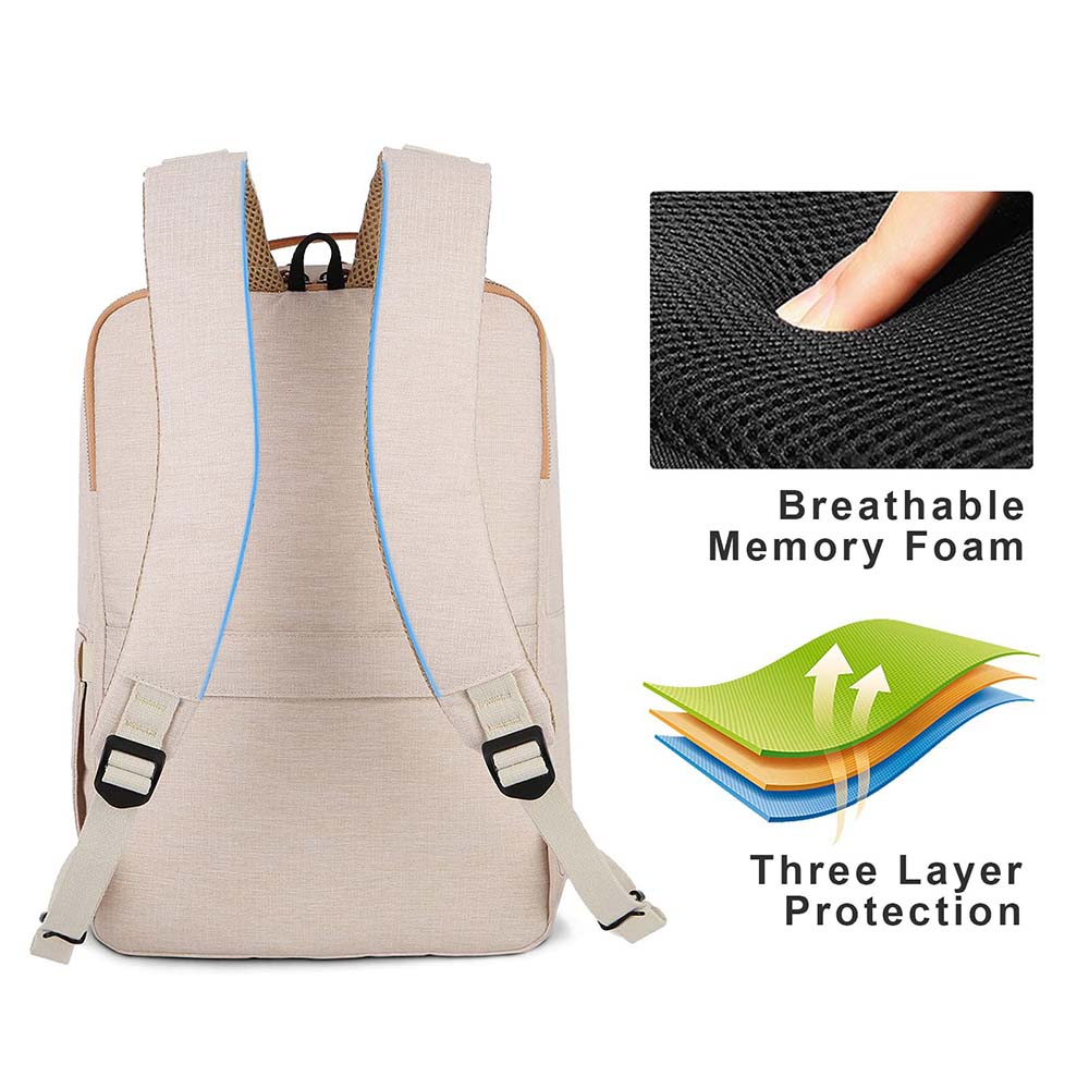 Dollcini Unisex Laptop Backpack – Ergonomic, for 15.6” Laptop, Waterproof Travel Backpack