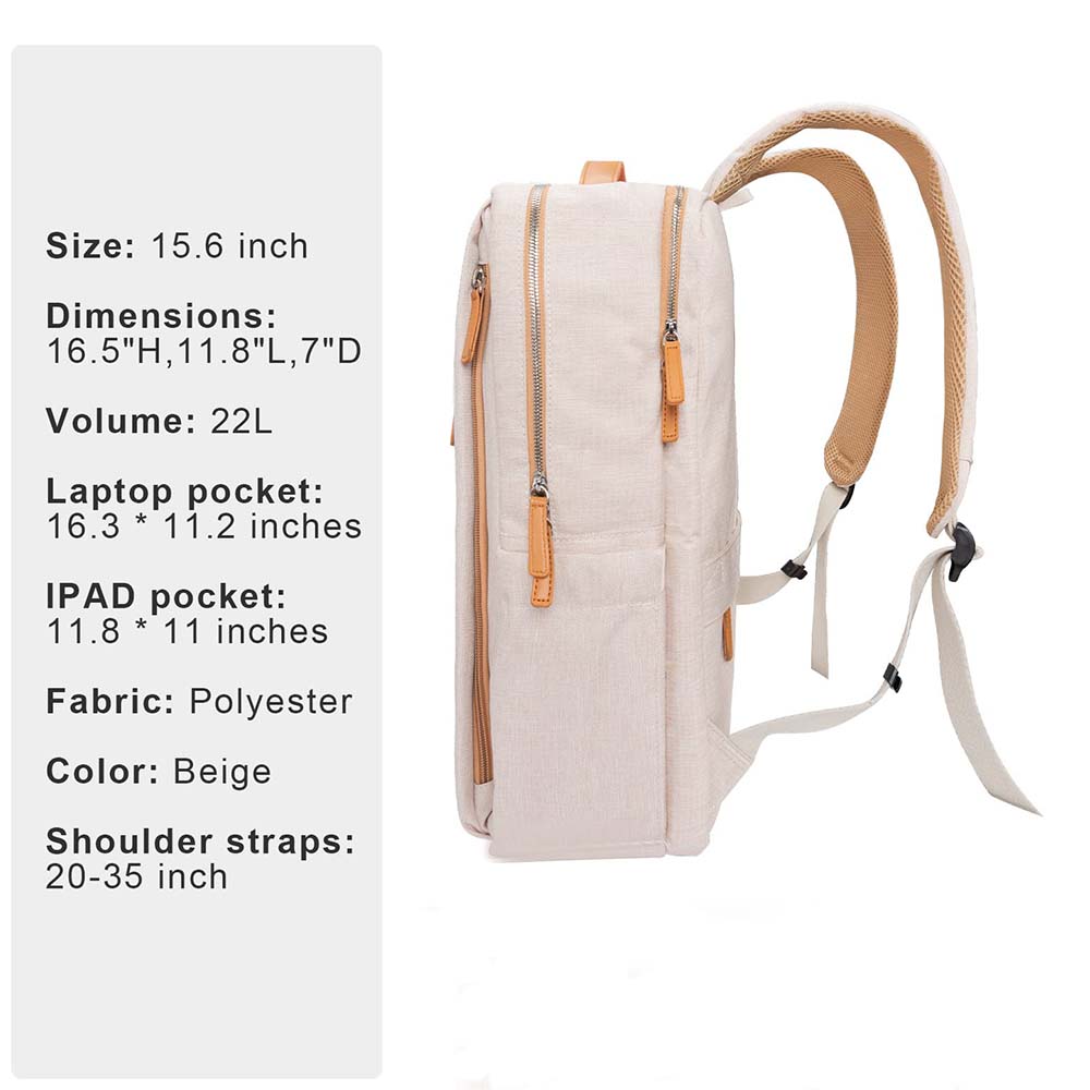 Dollcini Unisex Laptop Backpack – Ergonomic, for 15.6” Laptop, Waterproof Travel Backpack