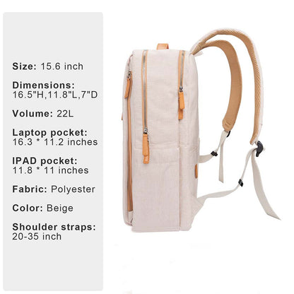 Dollcini Unisex Laptop Backpack – Ergonomic, for 15.6” Laptop, Waterproof Travel Backpack
