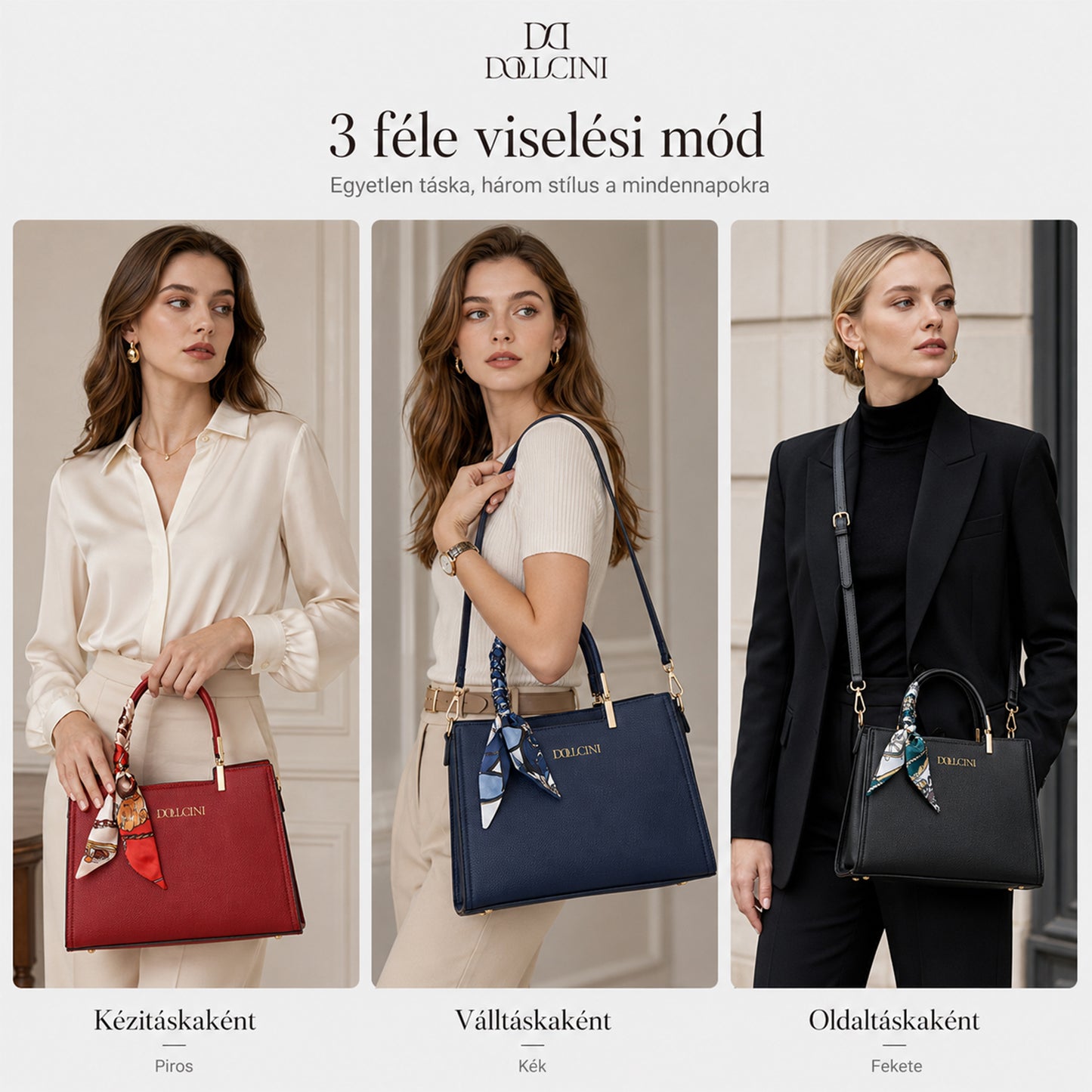 Dollcini Elegáns Női Műbőr Crossbody Táska – Vízálló, Praktikus