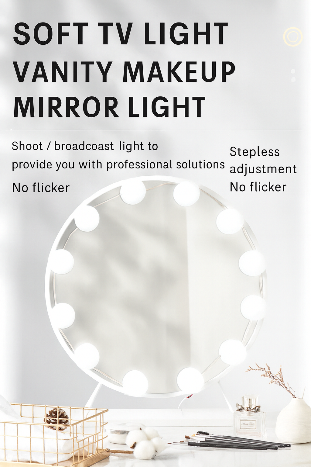 Dollcini Home Hollywood LED Makeup Lamp – 10 Bulbs, For Mirror
