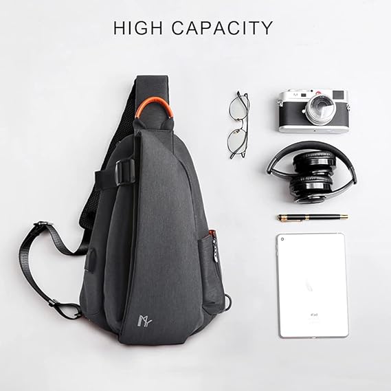 Dollcini Sport Shoulder Bag – USB Port, Waterproof, Unisex