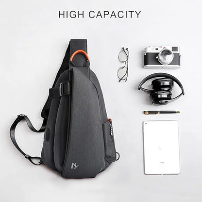 Dollcini Sport Shoulder Bag – USB Port, Waterproof, Unisex