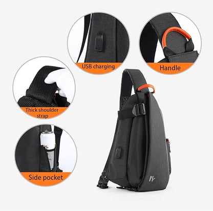 Dollcini Sport Shoulder Bag – USB Port, Waterproof, Unisex