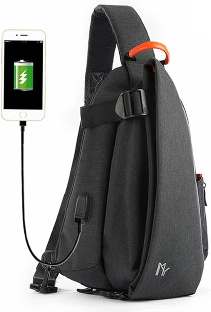 Dollcini Sport Shoulder Bag – USB Port, Waterproof, Unisex