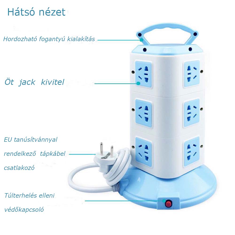 Dollcini Home Power Strip – 12 Sockets, 3 USB Ports, 1.8m