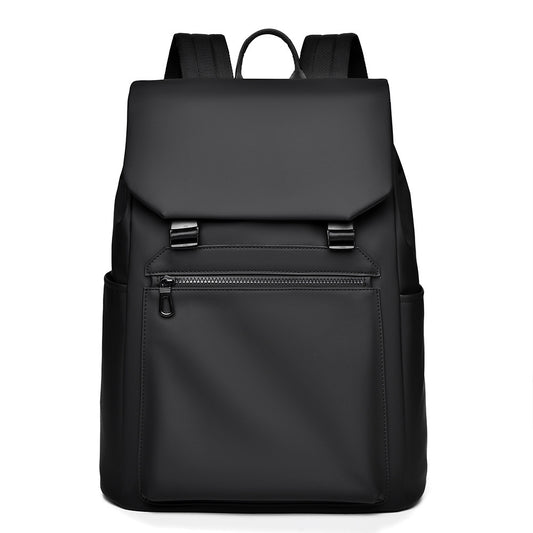 Dollcini fekete minimalista laptop hátizsák, elülső cipzáras zsebbel