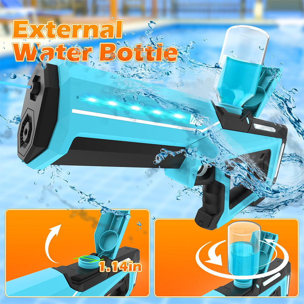 Dollcini Pistol electric automat cu apă – reîncărcabil USB, cu lumini LED, 500 ml