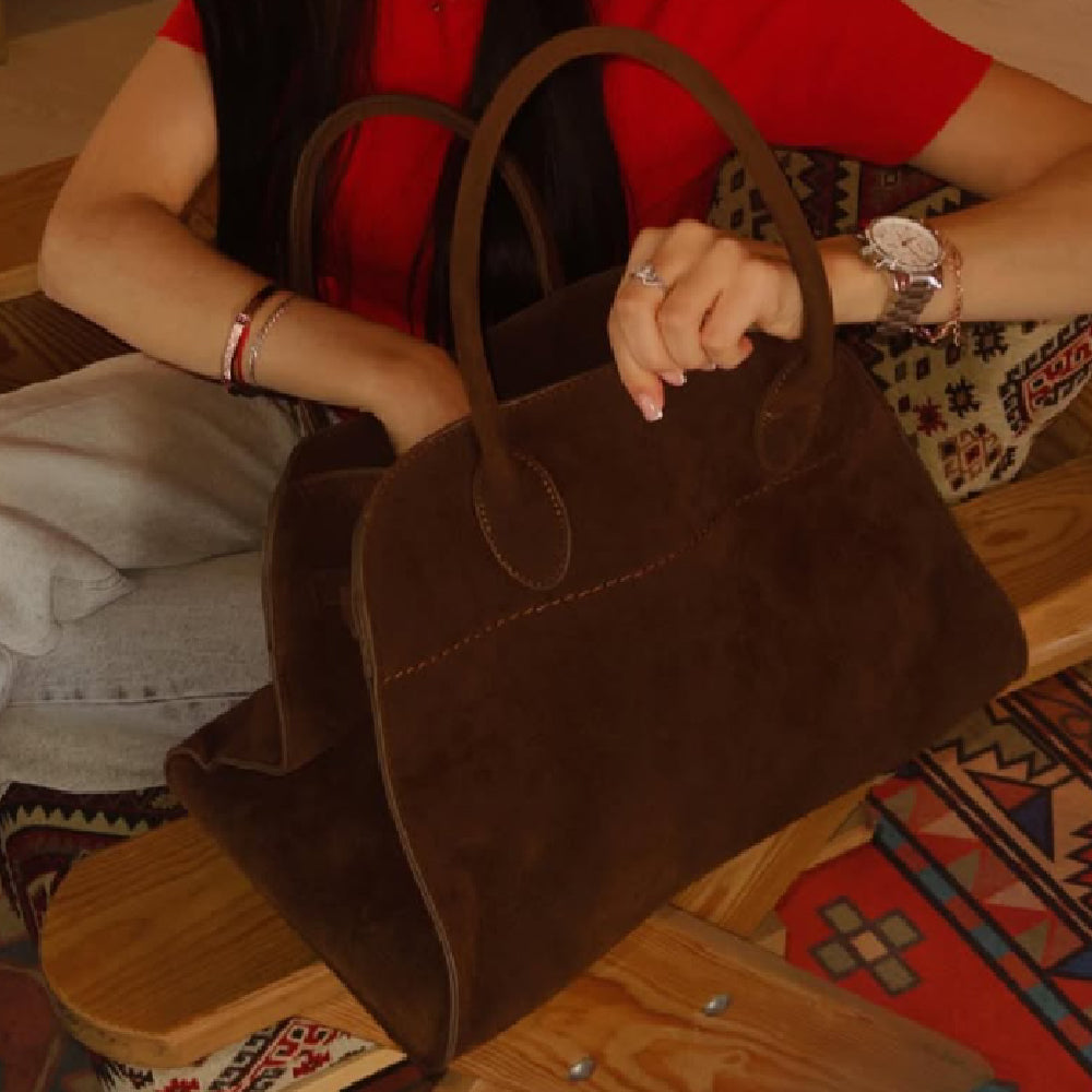 Dollcini Suede-Effect PU Women's Handbag – Large Shopper Bag, Available in Multiple Colors