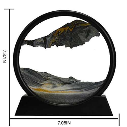 Dollcini Home 3D Moving Sand Painting – Dynamic Hourglass Decor, 7"inch