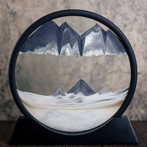 Dollcini Home 3D Moving Sand Painting – Dynamic Hourglass Decor, 7"inch