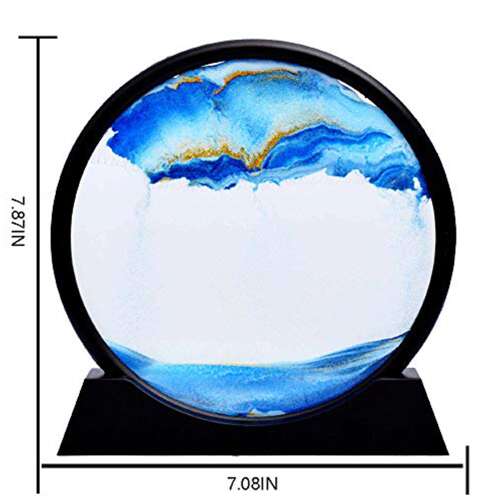 Dollcini Home 3D Moving Sand Painting – Dynamic Hourglass Decor, 7"inch