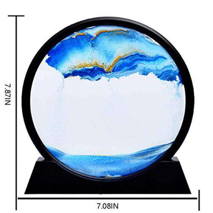 Dollcini Home 3D Moving Sand Painting – Dynamic Hourglass Decor, 7"inch