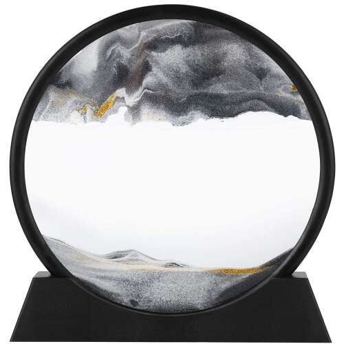 Dollcini Home 3D Dynamic Sand Painting – Medium Glass Frame Decoration, 12", 27 cm