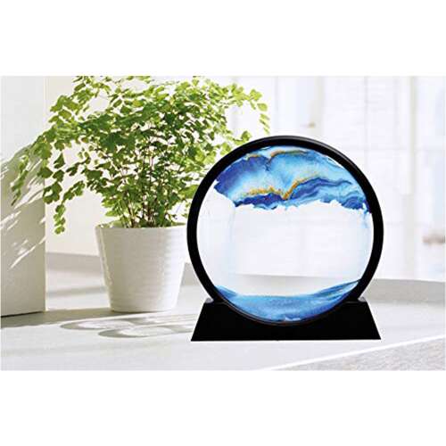 Dollcini Home 3D Dynamic Sand Painting – Medium Glass Frame Decoration, 12", 27 cm