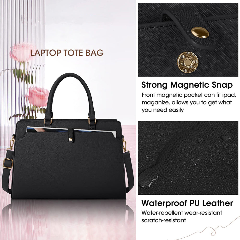 Dollcini Női Laptoptáska 15,6” – Elegáns Fekete Munkatáska