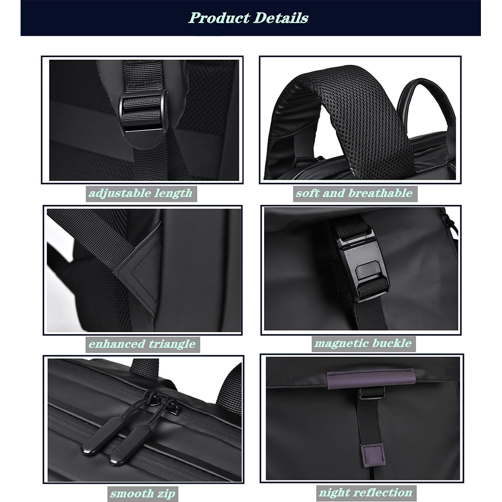 Rucsac pentru laptop Dollcini – impermeabil, cu capacitate mare, pentru laptop de 15.6”, modern și practic (unisex)