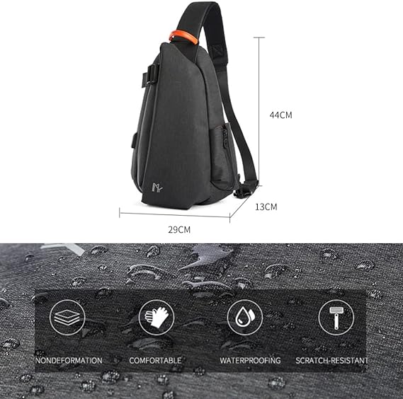 Dollcini Sport Shoulder Bag – USB Port, Waterproof, Unisex
