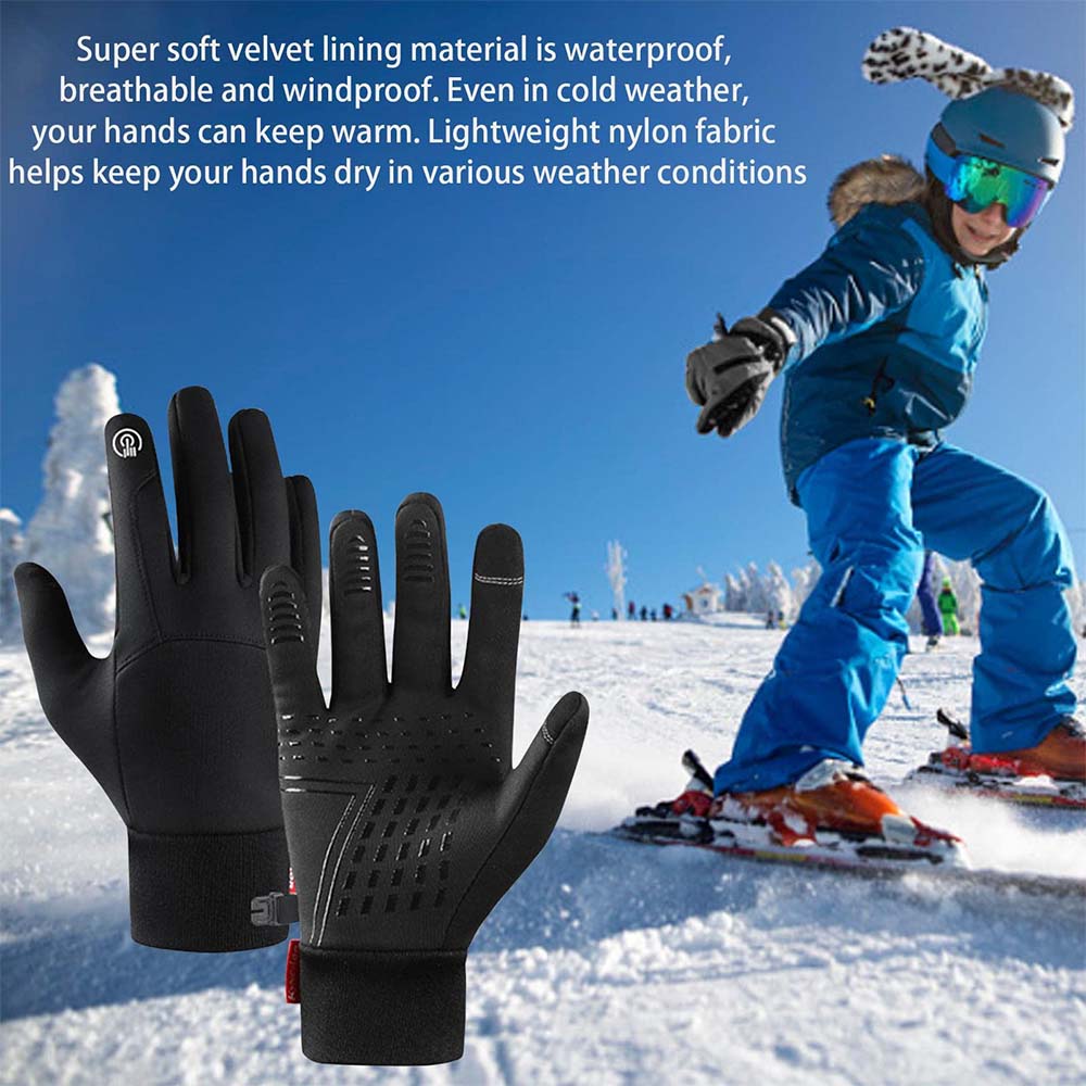 Dollcini Mănuși Sport Unisex Rezistente la Vânt – Cu Ecran Tactil, Negru