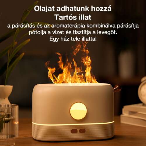 Dollcini Home Flame Humidifier – Quiet Aroma Diffuser, 200 ml